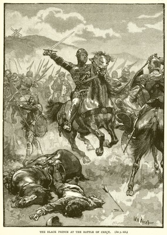 El Príncipe Negro en la Batalla de Crécy de English School