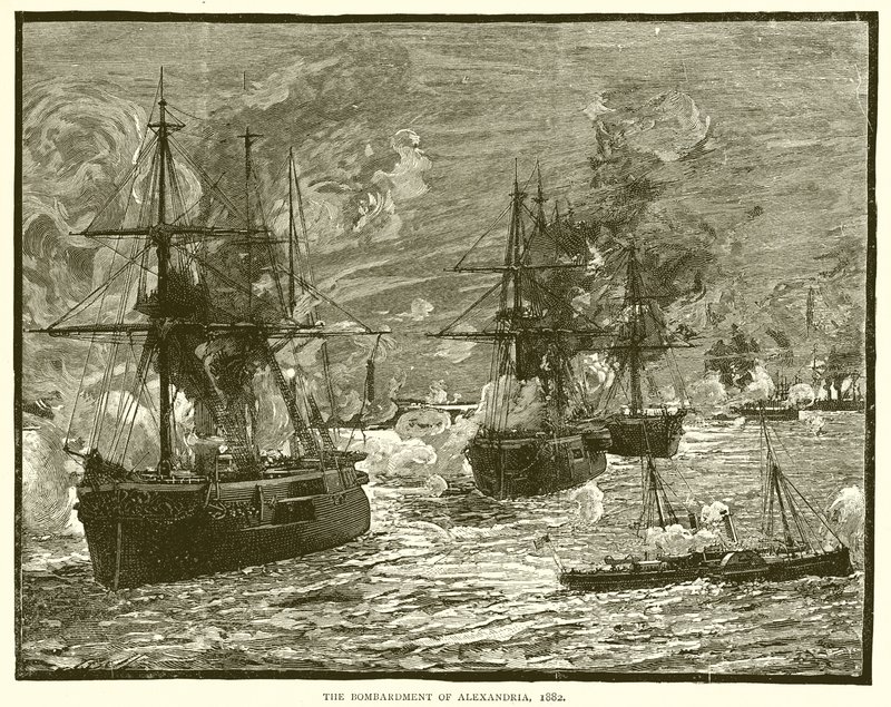 El bombardeo de Alejandría, 1882 de English School