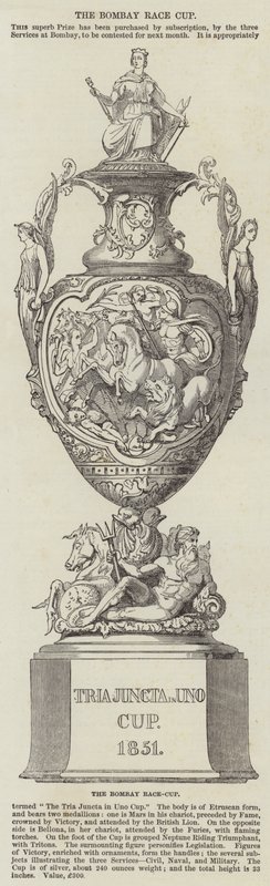 La Copa de Carreras de Bombay (grabado) de English School