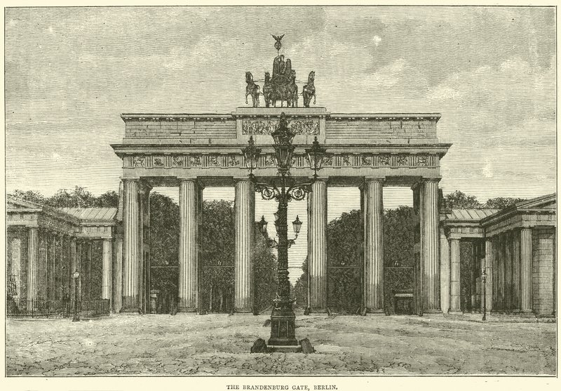 La Puerta de Brandeburgo, Berlín, 1870 de English School