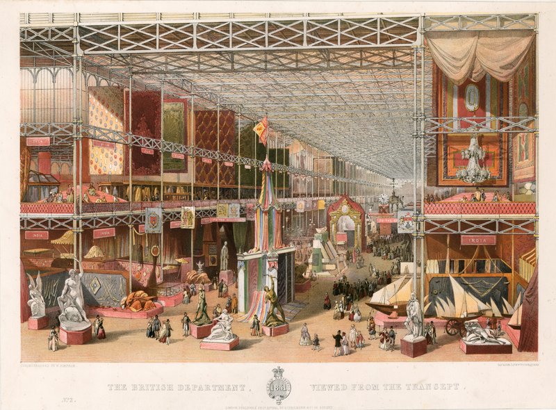 El Departamento Británico, Visto desde el Transepto, Gran Exposición, 1851 de English School