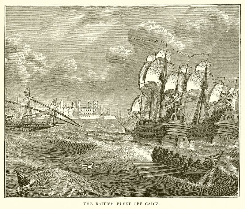 La flota británica frente a Cádiz de English School