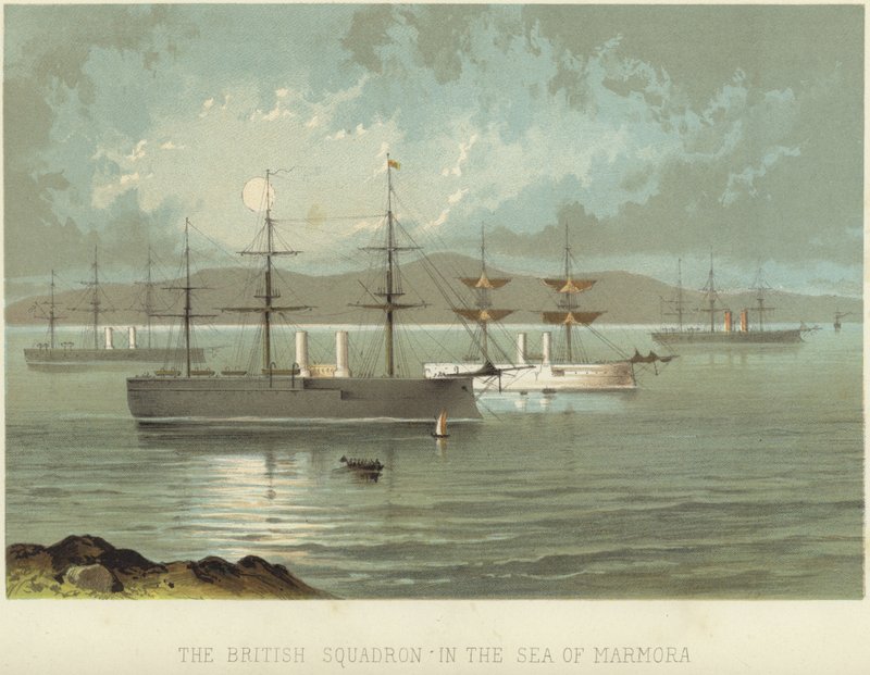 El escuadrón británico en el mar de Mármara de English School