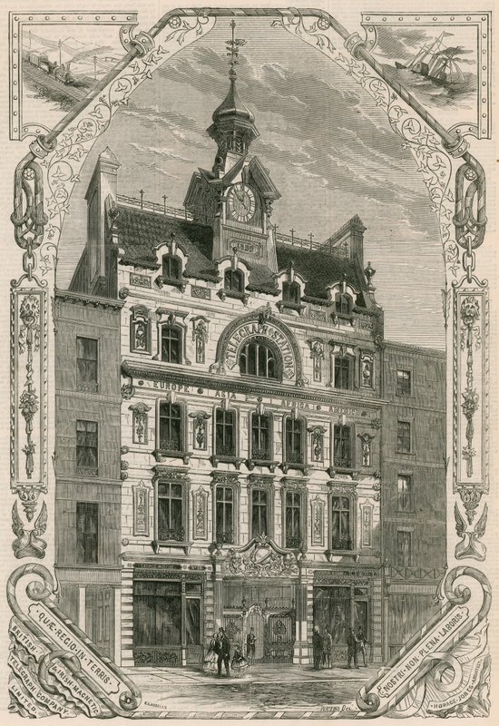 Oficinas de la Compañía Británica e Irlandesa de Telégrafos Magnéticos, Threadneedle Street, Londres de English School