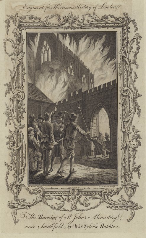 La quema del monasterio de San Juan, cerca de Smithfield, por Wat Tyler