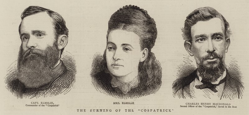 La quema del "Cospatrick" (grabado) de English School