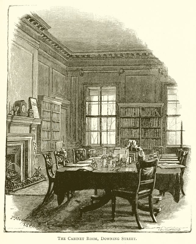 La sala del gabinete, Downing Street de English School
