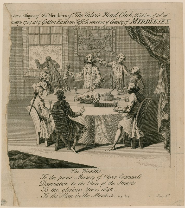 El Club de la Cabeza de Ternero, celebrado el 30 de enero de 1734 en el Águila Dorada en Suffolk Street de English School