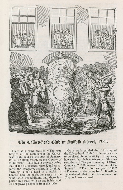El Club de la Cabeza de Ternero en Suffolk Street, 1734 de English School