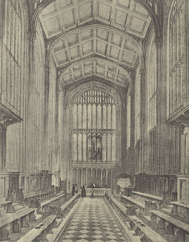 La capilla, mirando al este, 1844 (grabado) de English School