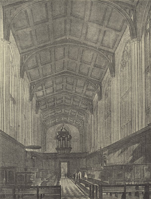 La capilla, mirando al oeste, 1816 (grabado) de English School