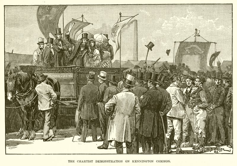 La demostración cartista en Kennington Common de English School