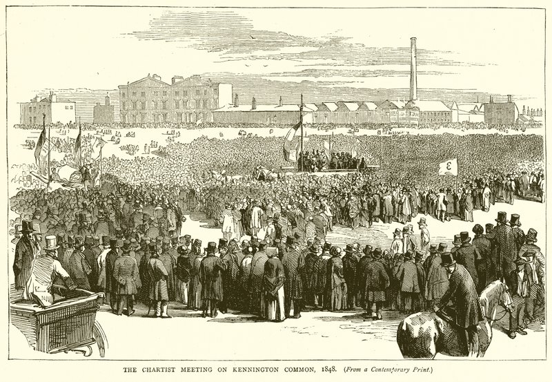 La reunión cartista en Kennington Common, 1848 de English School