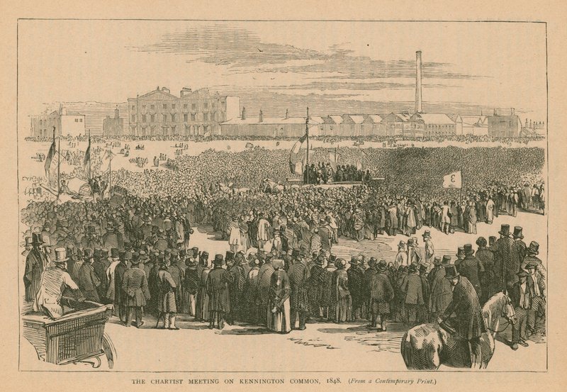 La reunión cartista en Kennington Common en 1848 de English School