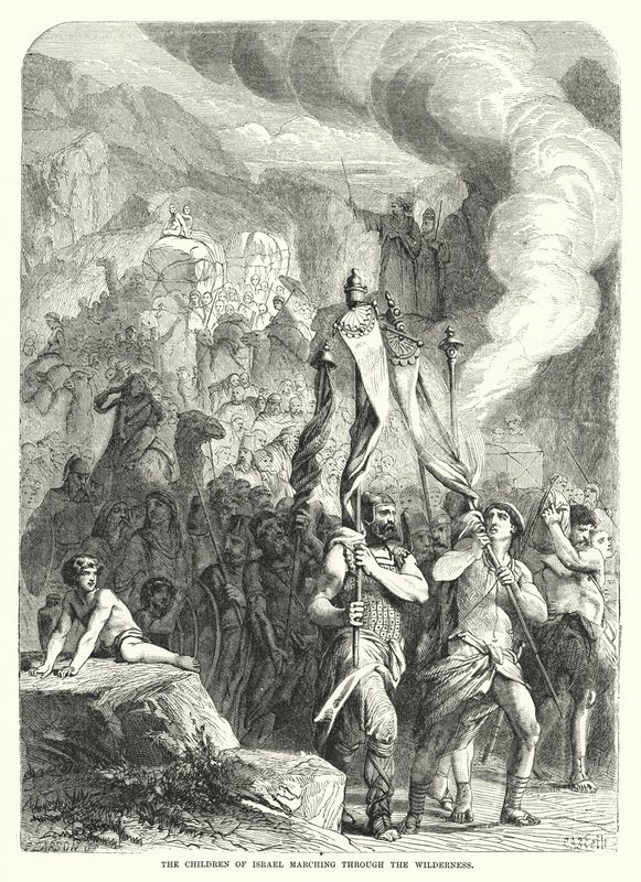 Los hijos de Israel marchando por el desierto de English School
