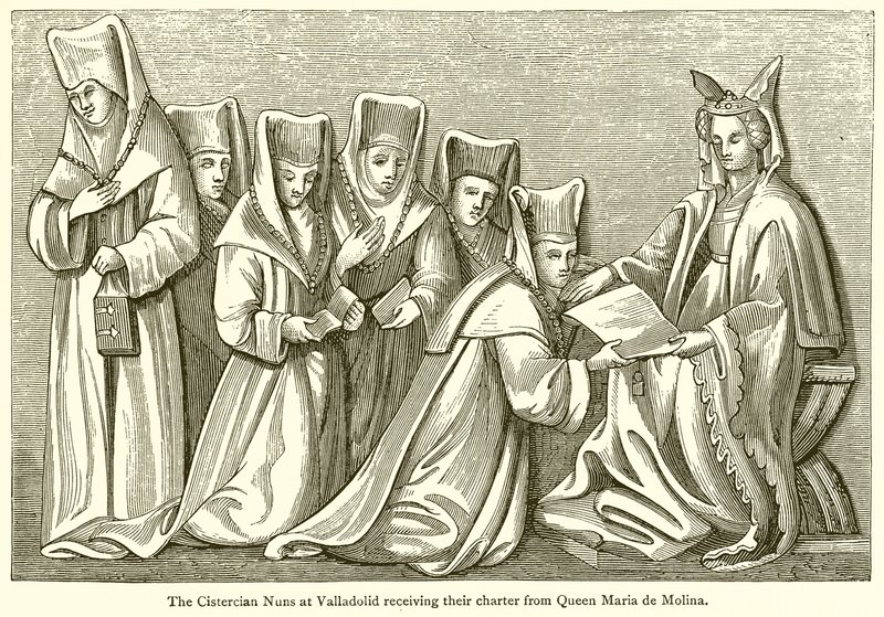 Las monjas cistercienses en Valladolid recibiendo su carta de la reina María de Molina de English School