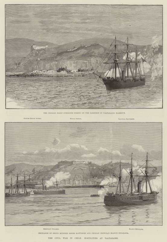 La Guerra Civil en Chile, Hostilidades en Valparaíso de English School