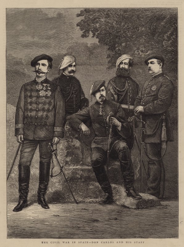 La guerra civil en España, Don Carlos y su estado mayor de English School