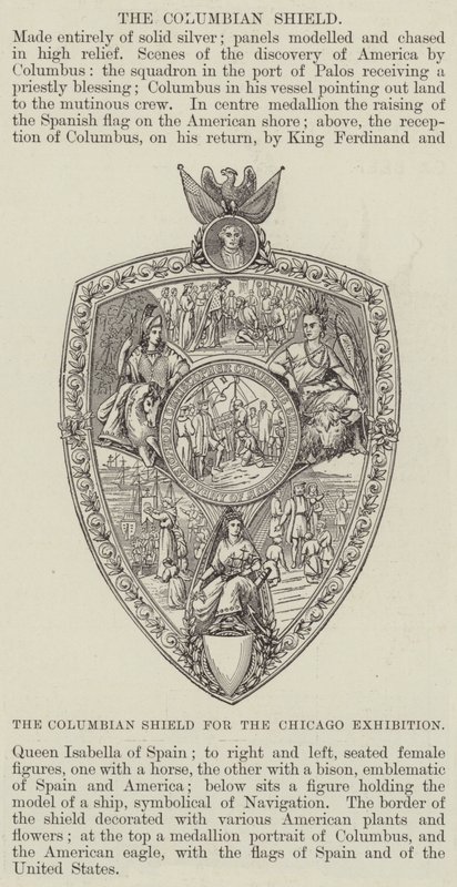 El escudo colombiano para la Exposición de Chicago de English School