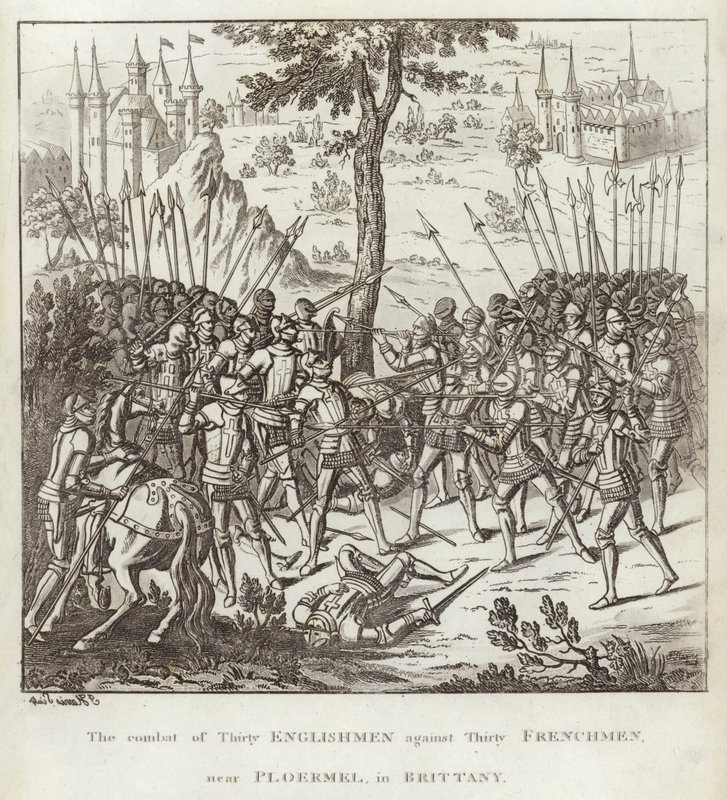 El combate de treinta ingleses contra treinta franceses, cerca de Ploermel, en Bretaña de English School