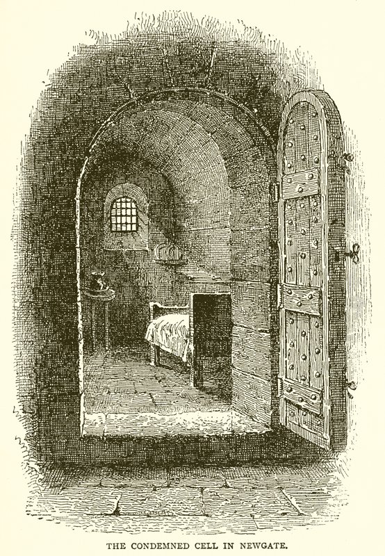 La celda de los condenados en Newgate de English School