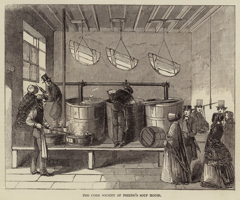 La Casa de Sopa de la Sociedad de Amigos de Cork (grabado) de English School