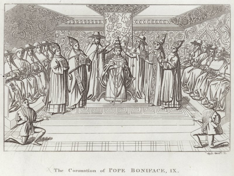 La coronación del Papa Bonifacio IX de English School