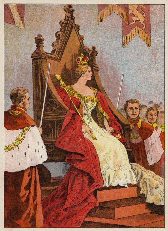 La coronación de la reina Victoria (grabado) de English School