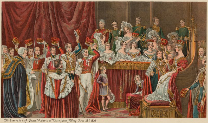 La coronación de la reina Victoria en la Abadía de Westminster, 28 de junio de 1838 de English School