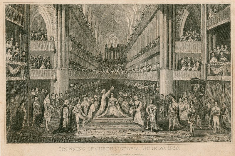 La Coronación de la Reina Victoria en la Abadía de Westminster, 28 de junio de 1838 de English School