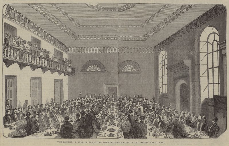 Cena del Consejo, Sociedad Real de Agricultura, County Hall, Derby de English School