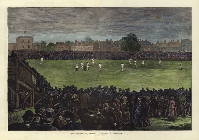 El partido de críquet, Australia contra Inglaterra, en Kennington Oval de English School