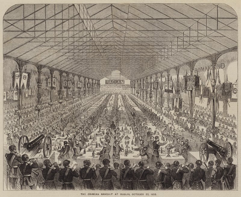 El banquete de Crimea en Dublín, 22 de octubre de 1856 (grabado) de English School