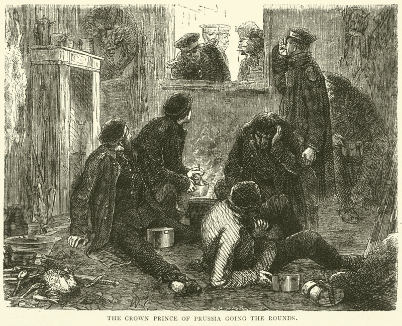 El Príncipe Heredero de Prusia haciendo la ronda, noviembre 1870 de English School