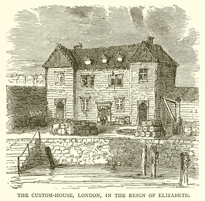 La Aduana, Londres, en el Reinado de Isabel de English School