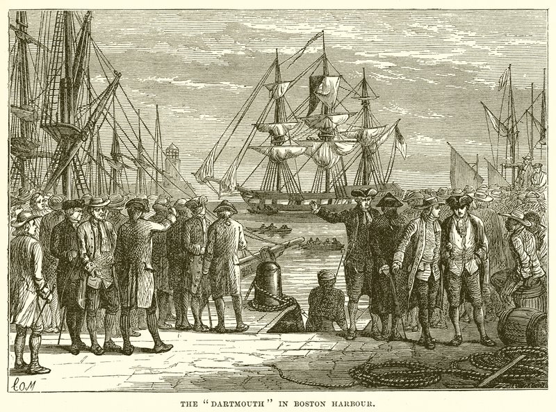El Dartmouth en el puerto de Boston de English School