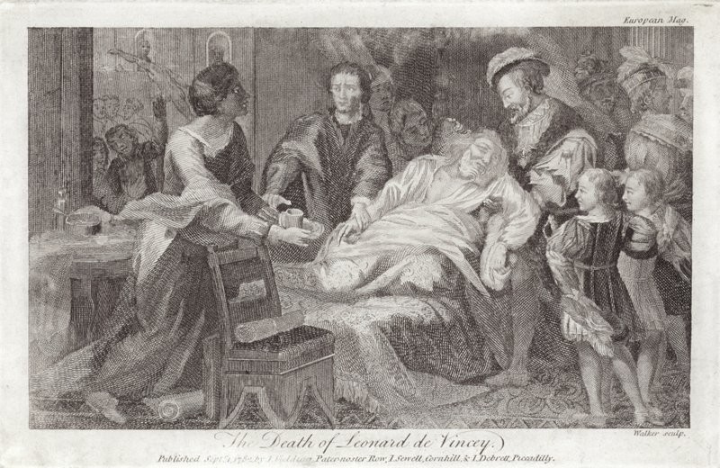 La muerte de Leonardo da Vinci de English School