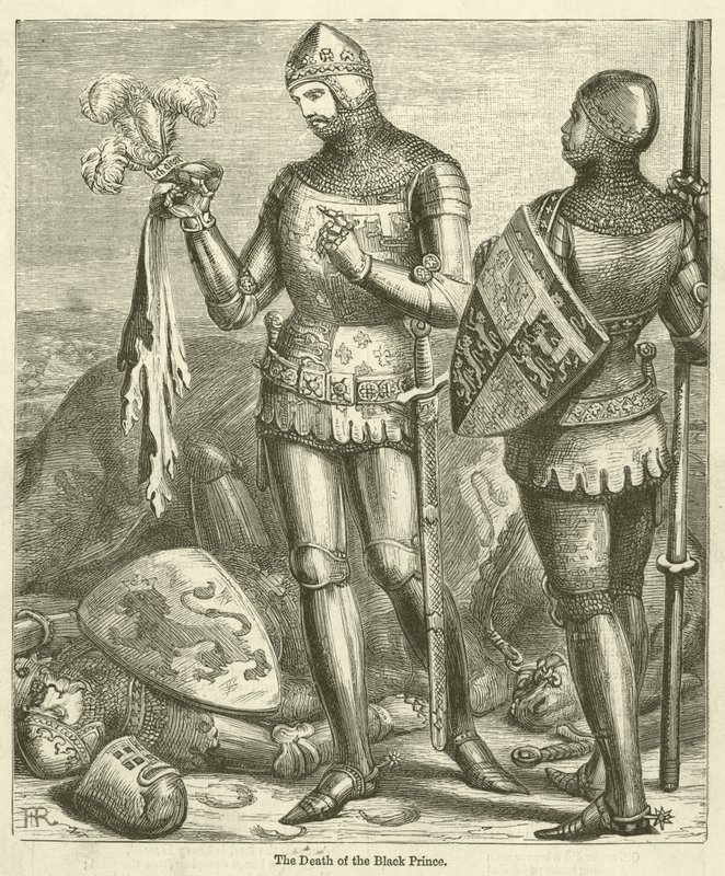 La muerte del Príncipe Negro (grabado) de English School
