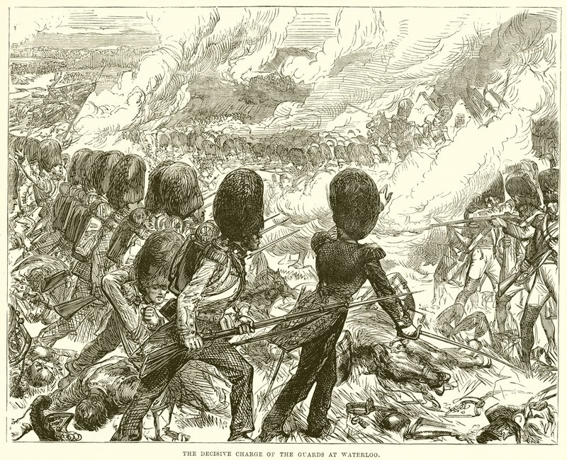 La carga decisiva de los guardias en Waterloo de English School