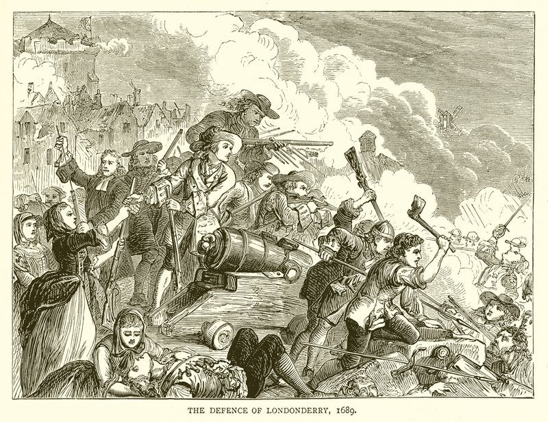 La defensa de Londonderry, 1689 de English School