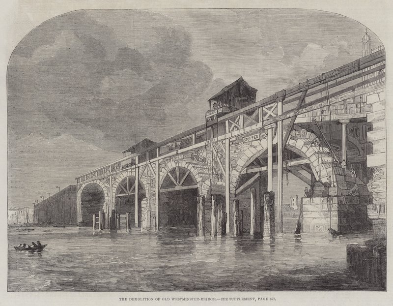 La Demolición del Viejo Puente de Westminster de English School