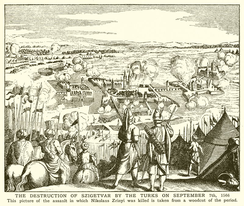 La destrucción de Szigetvár por los turcos el 7 de septiembre de 1566 de English School