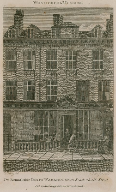 El almacén sucio, residencia en Leadenhall Street, Londres, de Nicholas Bentley, también conocido como Dirty Dick de English School