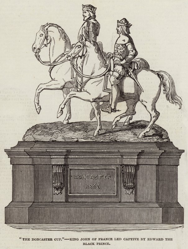 "La Copa de Doncaster", el rey Juan de Francia llevado cautivo por Eduardo el Príncipe Negro de English School