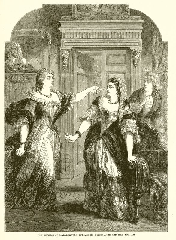 La duquesa de Marlborough recriminando a la reina Ana y a la Sra. Masham de English School