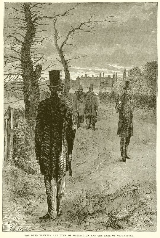 El duelo entre el duque de Wellington y el conde de Winchelsea de English School