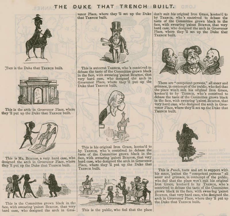 El Duque que construyó Trench; de Punch, 1846 de English School