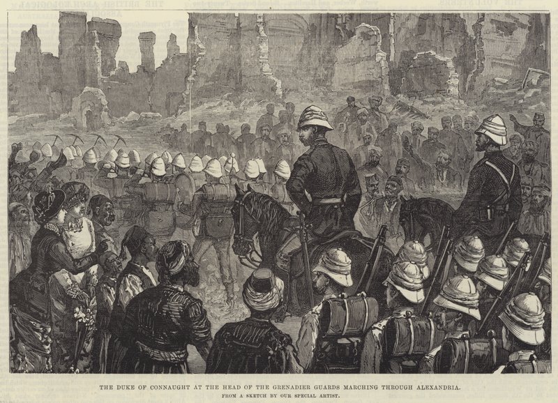 El Duque de Connaught al frente de los Guardias de Granaderos marchando por Alejandría de English School