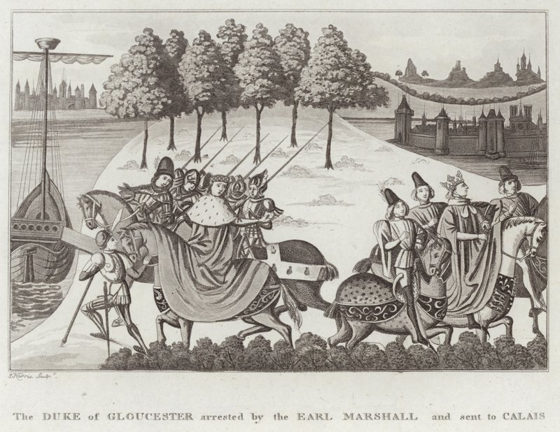 El duque de Gloucester arrestado por el mariscal y enviado a Calais de English School