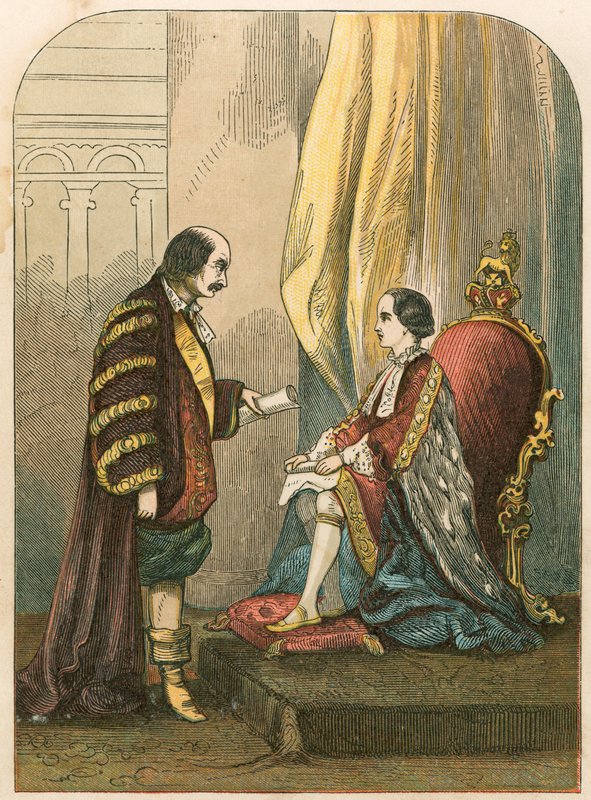 El Duque de Northumberland persuadiendo a Eduardo VI para cambiar la sucesión de English School